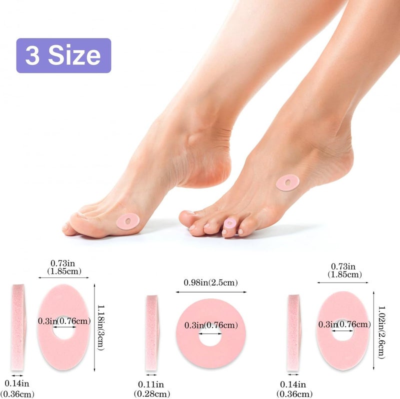 Decproch Corn Cushions Callus Pads, Corn Removers for Toes and Feet, Callus Cushions to Protect Sore Spots with Foam Padding, Pain Relief from Calluses, Corns, Blisters (Multi-Size, 54 Count) - Image 5